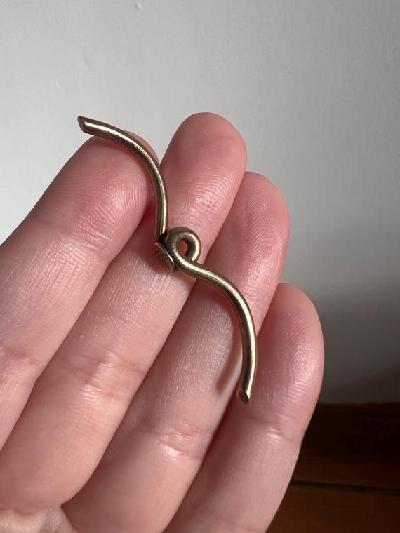 Original Dated Antique SWIRL T Bar Toggle Chunky … - image 7