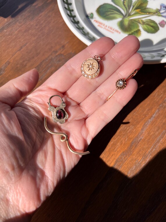 Original Dated Antique SWIRL T Bar Toggle Chunky … - image 6