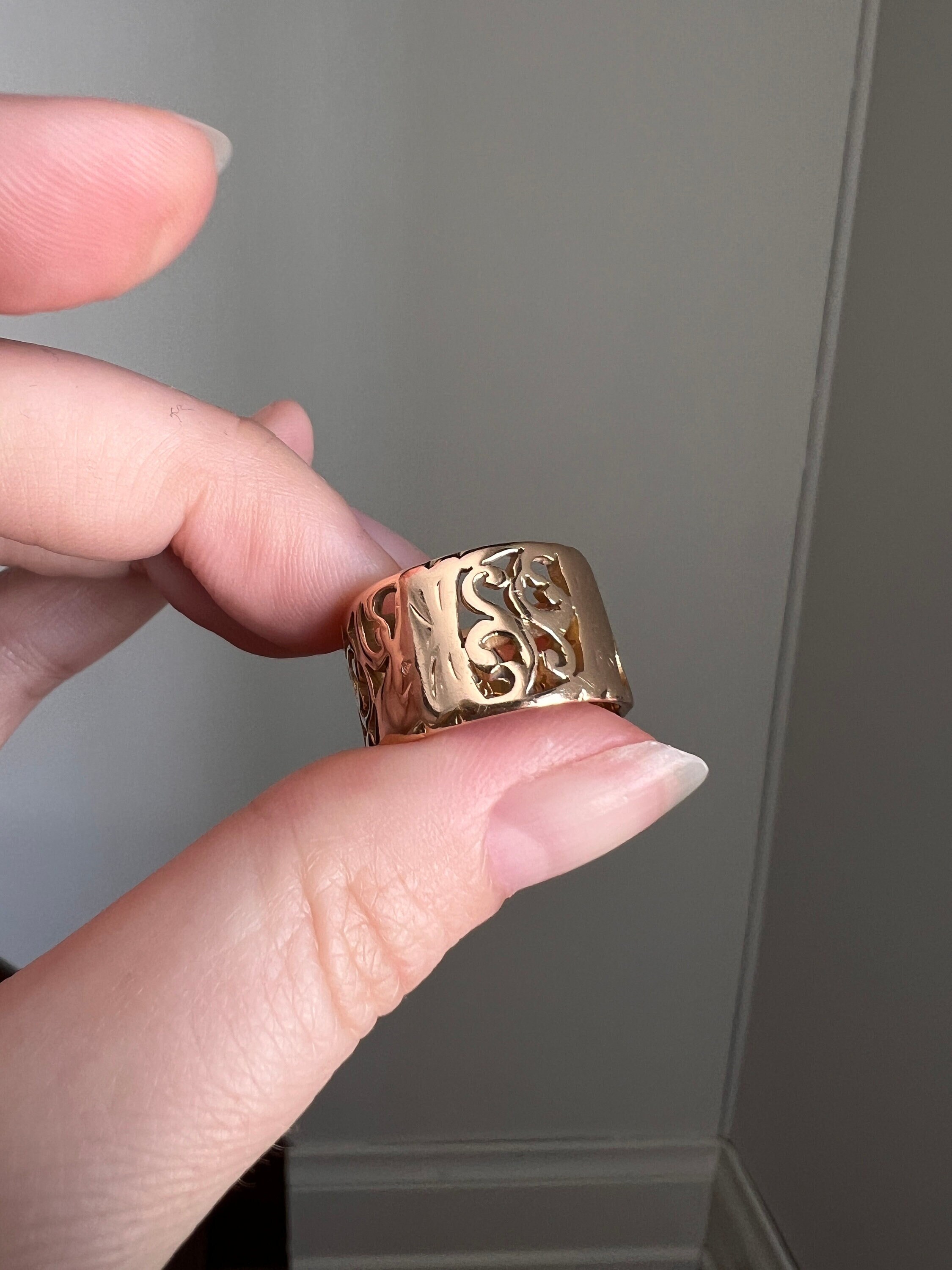 Rose Gold Swirl Ring Etsy