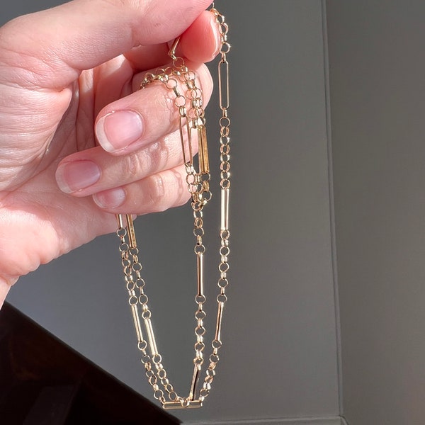 Antique Gold Paperclip Chain Etsy