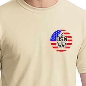 Navy, Flag, Tee shirt military style with logo design, comfortable casual wear for everyday, gift for veterans