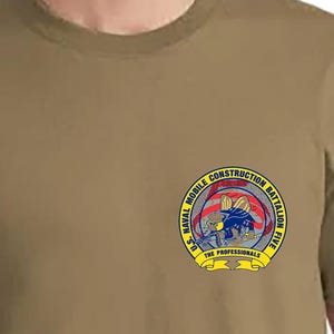Seabees , MCB 5, Tee shirt military style with logo design, comfortable casual wear for everyday use, perfect gift for veterans