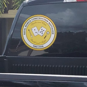 NMCB 25, Seabees, Construction Battalion, Navy, Laptop sticker, Water bottle decal, Seabee, Patriotic gift, Seabee access, Seabee legacy