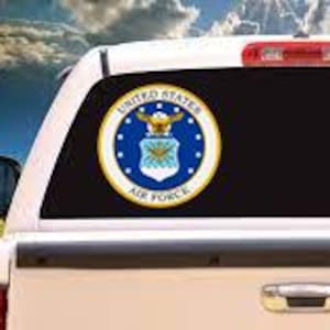 USAF, US Air Force, Military Emblem for Laptops Cars, Patriotic Gift for Air Force Fans