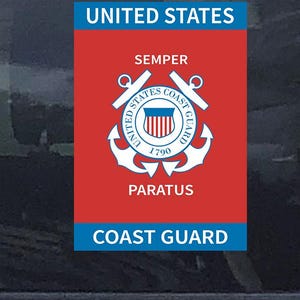 USCG - Coast Guard - Semper Paratus - Insignia - Car Sticker -  Car Decal -  Window Sticker -  Decal - Gifts - Military - Patriotic