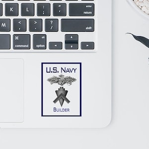 Seabee, NMCB, Const Battalion, Navy, Insignia, Builder, laptop sticker, water bottle decal, Seabee, patriotic gift, “We Build, We Fight”