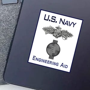 NMCB, Seabee, Construction Battalion, Navy, Combat Insignia, Engineering Aide, Laptop sticker, Water bottle decal, Seabee, Patriotic gift