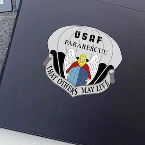 USAF, US Air Force, Pararescue, Beret Badge , Military Emblem for Laptops Cars, Patriotic Gift for Air Force Fans