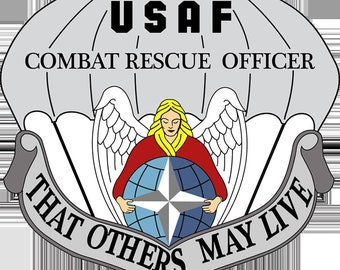 USAF - Fuerza Aérea de EE. UU. - Oficial de rescate de combate - Insignia de boina - Etiqueta adhesiva para automóvil - Calcomanía AF22