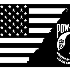American Flag - Pow Mia - POW -Military - Army - USMC - Navy -  U.S. Navy - Car Sticker - Car Decal -  Decal  P05