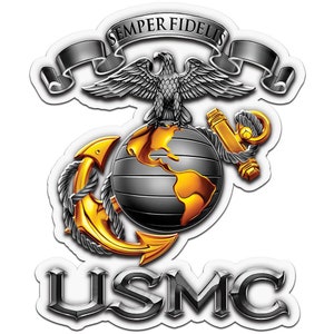 USMC, Marines, EGA, Eagle Globe Anchor, Marine Corps gift, Car Sticker, Personalize Gear, Veteran gift, Marine gift, Marine sticker decal