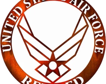 USAF Retired, Air Force, Military Emblem for Laptops Cars, Patriotic Gift for Air Force Fans