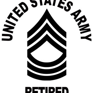 US Army - Army - E8 - Master Sergeant - Enlisted - Military - Car Sticker - Decal