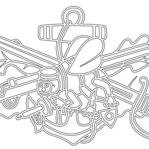 Seabee Combat Warfare - Seabee Combat Warfare Insignia - Navy -  U.S. Navy -  Navy Logo - Car Decal - Window Sticker -  Decal  CB03