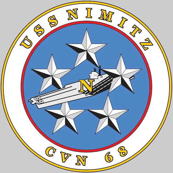 USS Nimitz CVN68 Logo. Emblem, Sticker