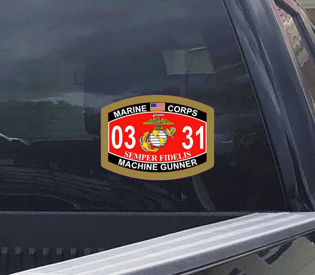 Marine Machine Gunner, MOS 0331, USMC, Marines, Marine Corp, Car Decal ...