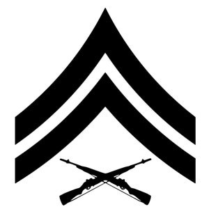 USMC, Marine, E-4, Corporal, Enlisted, Marine Corp, Marine rank insignia, Personalize Gear, Veteran gift, Military gift, Marine gift decal