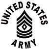 Autocollant Vinyle Sergent Master (E-8) US Army - Dimensions 3" X 5.62" - Neuf