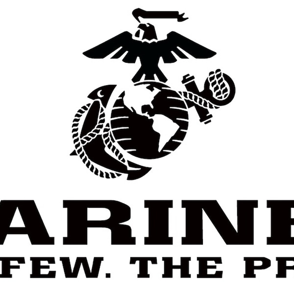 USMC Eagle EGA Corps Marine The Few  The Proud Car Sticker Car Decal Window Sticker  Decal  MC1825.79