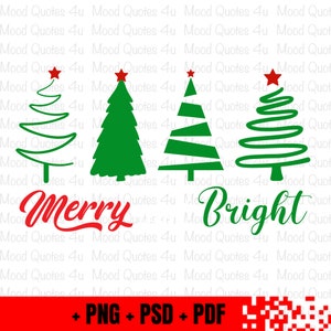 Merry and Bright png, Christmas tree png, Christmas clipart, Christmas Sweatshirt png, vintage christmas, Digital Download, Digital Prints