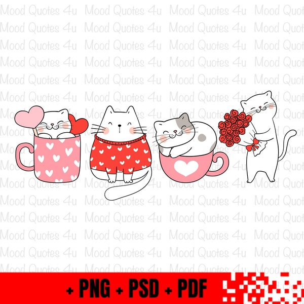 Cute Cats Valentine, cat png, Cat Lover Valentine, Cat Mama, Cat mom, Valentines Day png, cat lover shirt, Love png, cute valentines.