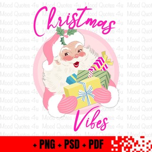 Pink Santa png, Retro Weihnachten Sublimation Datei, Pink Santa Claus Png, Weihnachtsmann png, Weihnachten Sublimation, Vintage Digital Clipart