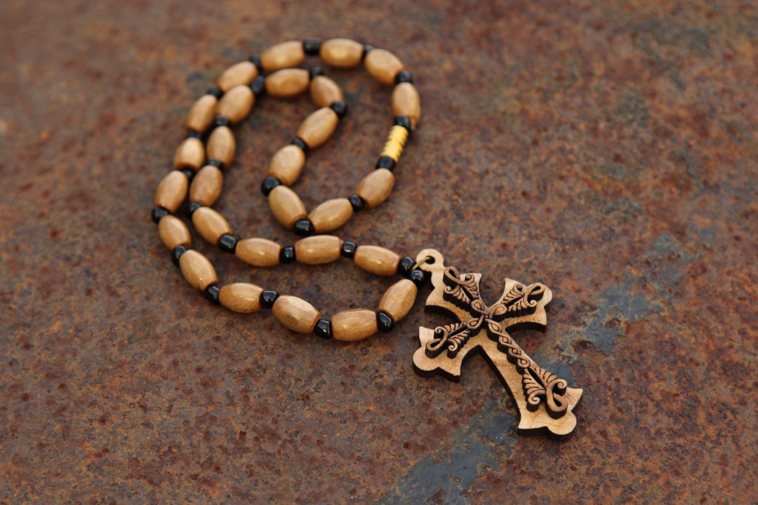 Collier Croix En Noyer – Pendentif Unisexe 7BC8 – Neuf