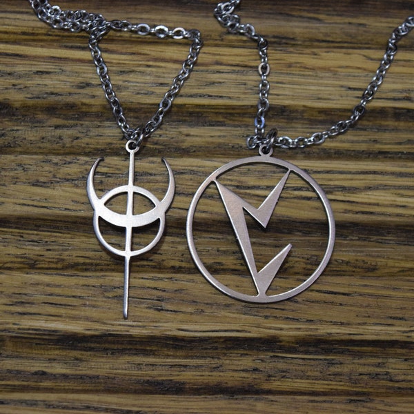 Clavicula Nox Vril pendentif Collier en acier inoxydable Maria Orsic Energy occult logo symbole cérémoniel magique amulette goth