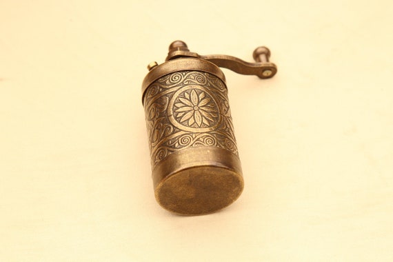 Manual Spice Grinder Hand Mill for Pepper Salt Seed Herb Armenian Handmade  Antique Style Small Size Salt Grinder 
