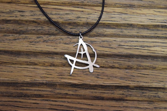 Christian Anarchy Pendant Stainless Steel Necklace Logo Jesus