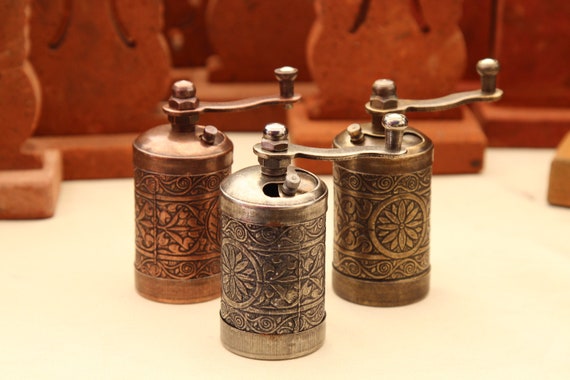 Manual Spice Grinder Hand Mill for Pepper Salt Seed Herb Armenian Handmade  Antique Style Small Size 