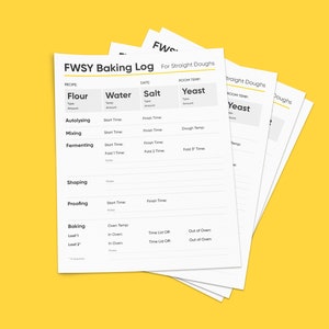 Bread Baking Log for Ken Forkish book Flour Water Salt Yeast PDF Straight Doughs