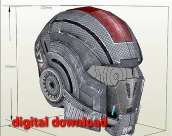 mass effect N7 sheppard helmet patterns DIY cosplay foam and cardboard templates