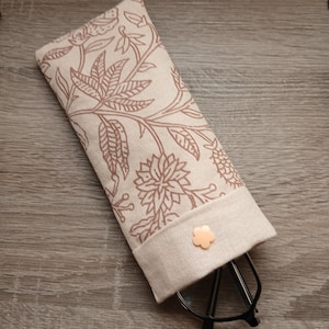 Etui à lunettes tissu beige
