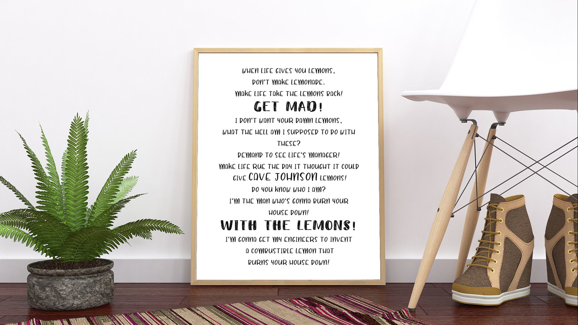 Portal 2 Cave Johnson Lemon Rant Art Print Etsy
