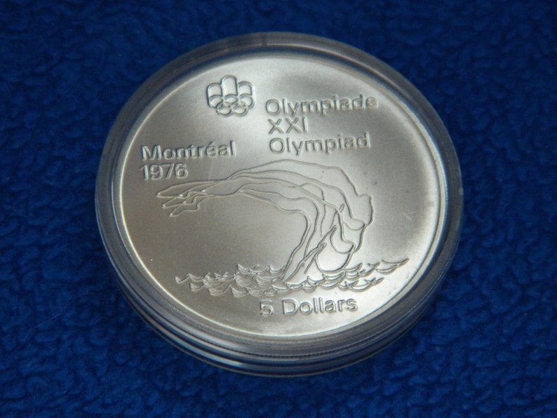 Montreal 1976 Olympic Diver Canadian 5 dollar coin 1975 | Etsy
