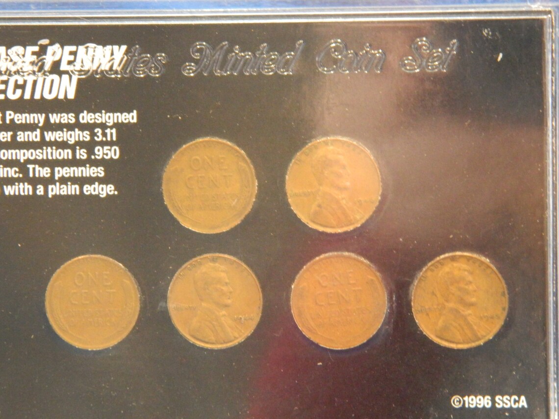Shell Case Penny Collection and Lincoln Cents 1996 1982 Etsy
