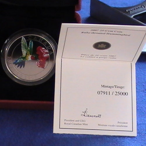 Ruby-throated shops Hummingbird 25-cent nickel-plated steel coin