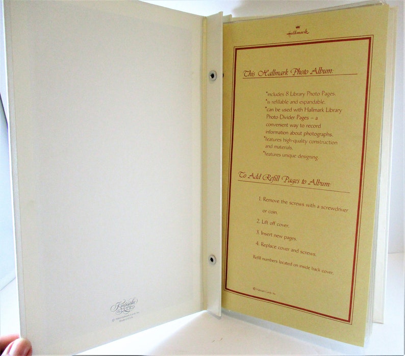 Hallmark 1984 Keepsake Wedding Photo Album White Embossed Flowers Vintage Love Gift