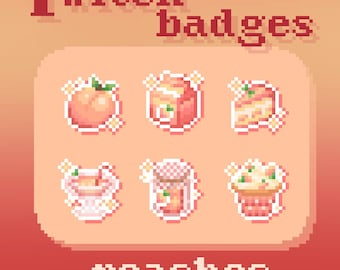 Peach Pixelart Sub Badges