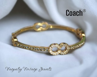 Coach Gold-Tone Bangle Bracelet: Swarovski Crystal 'C' Station