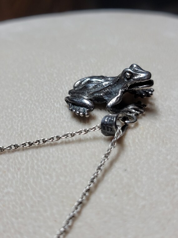 アクセサリー Vintage Mexican silver necklace charm Vintage Mexican Handmade Sterling Silver Frog Pendant