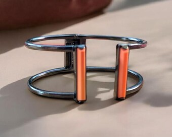 Kendra Scott Gunmetal & Coral Gavin Cuff Bracelet | Statement Jewelry