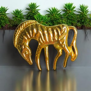 Vintage Small Playful Gold Tone Zebra Brooch,1960s 1970s Statement Novelty Figural African Safari Pin, Animal Lover Gifts