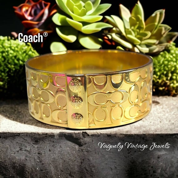Vintage Gold Tone COACH Bangle Bracelet, Stunning… - image 1