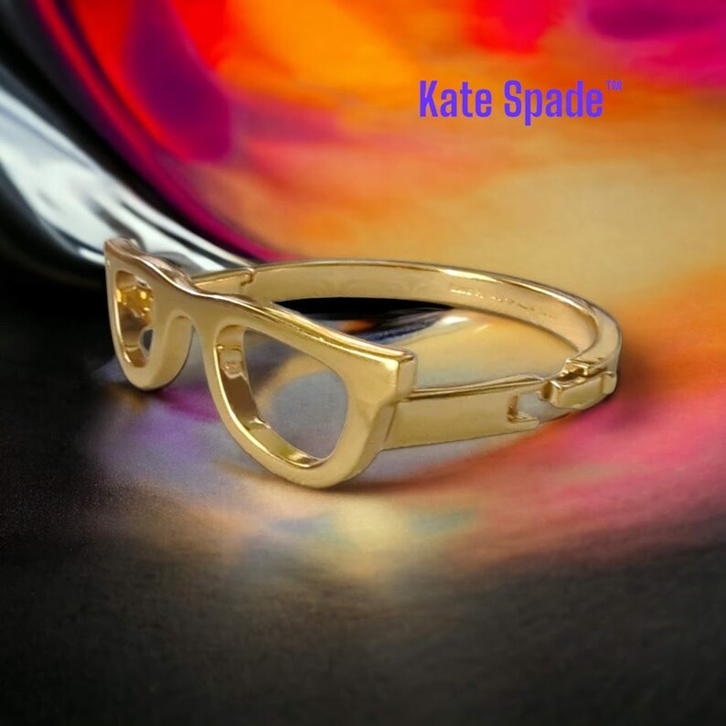 Vintage Kate Spade Lookout Glasses Bangle, In The Shade Novelty Accessory, Stylish Arm Candy, Unique Gift for Fashion Lovers image 3