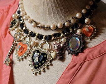 saturn pearl necklace betsey johnson