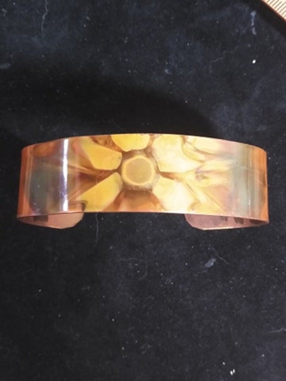 Flame Painted Copper Bracelet, copper bracelet, s… - image 1