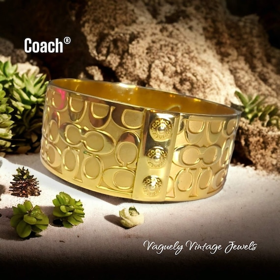 Vintage Gold Tone COACH Bangle Bracelet, Stunning… - image 2