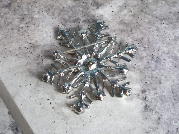 Charming Southwit Blue Snowflake Brooch, Crystal … - image 4